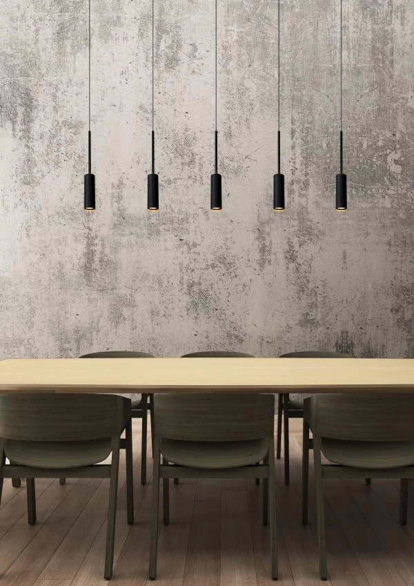 Lucide TUBULE - Pendant light - LED - 5x7W 2700K - Black - atmosphere 1